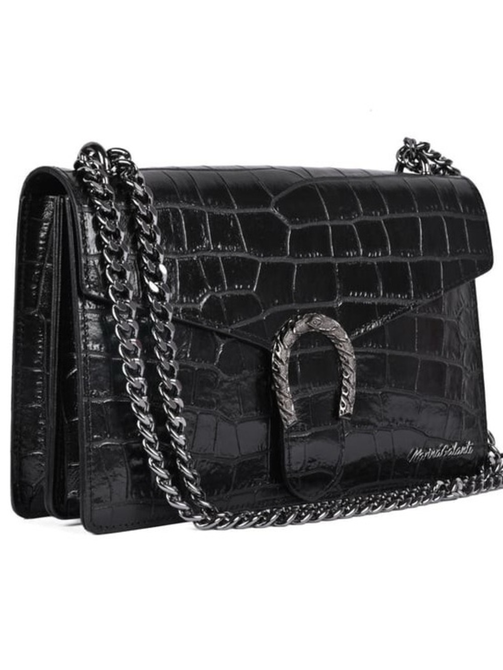 Marina Galanti Croc Embossed Leather Bag